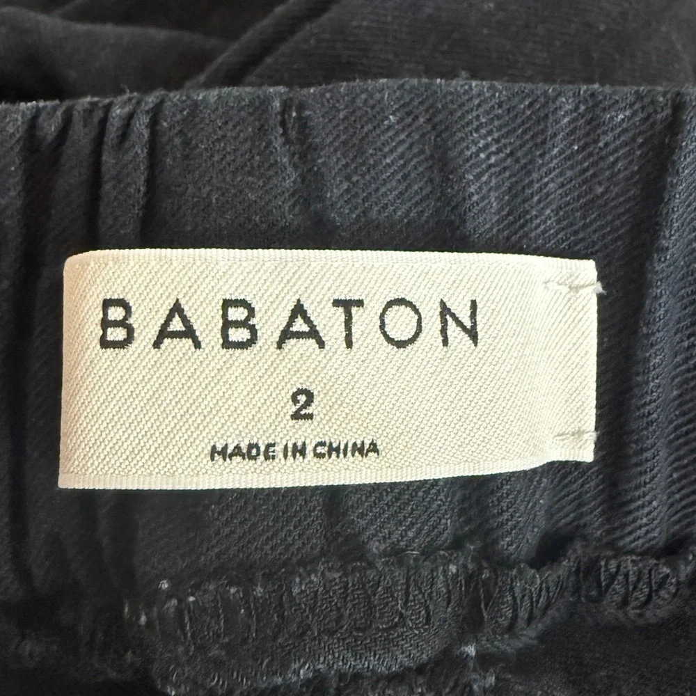 Babaton Aritzia Black Straight Leg  Linen Blend Pants